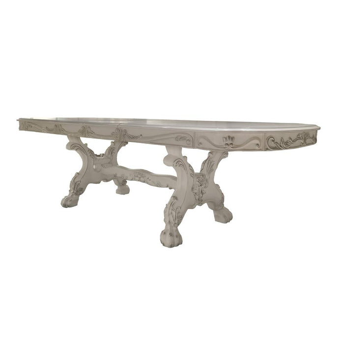 Dresden  Bone White Finish Dining Table (108")