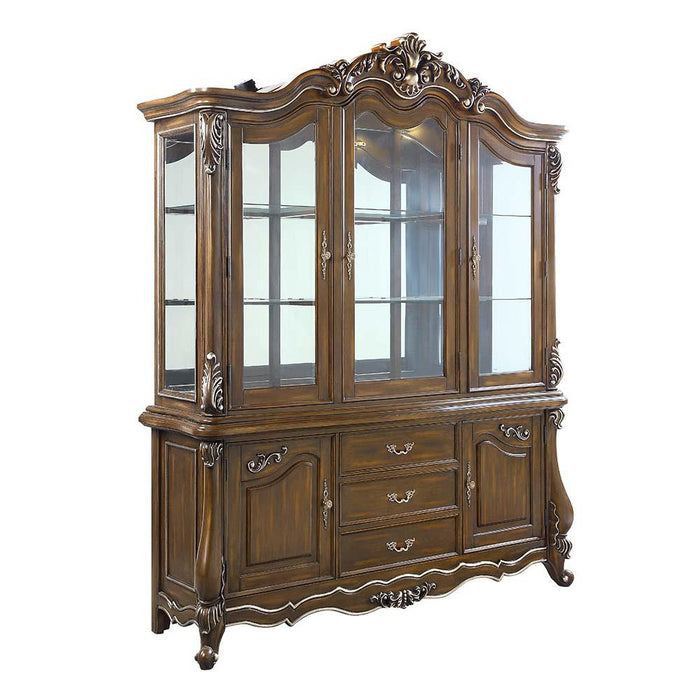 Latisha Antique Oak Finish Hutch & Buffet