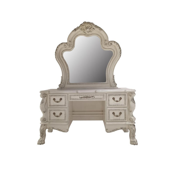 Dresden II Bone White Finish Vanity Desk