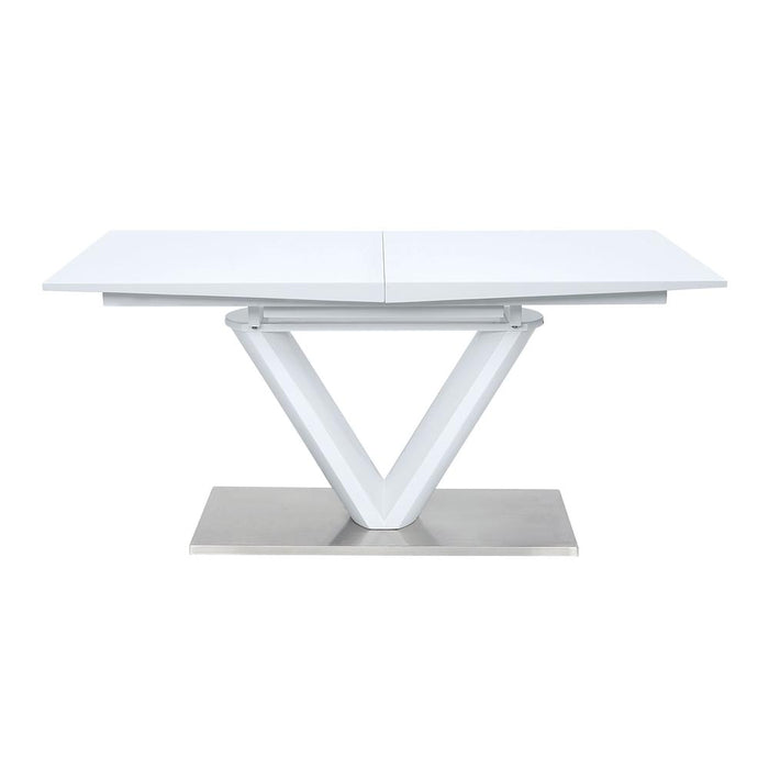 Gallegos Dining Table, White High Gloss Finish