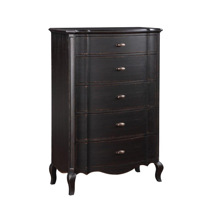 Furniture Chelmsford 5-Drawer Contemporary Wood Chest in Antique Black