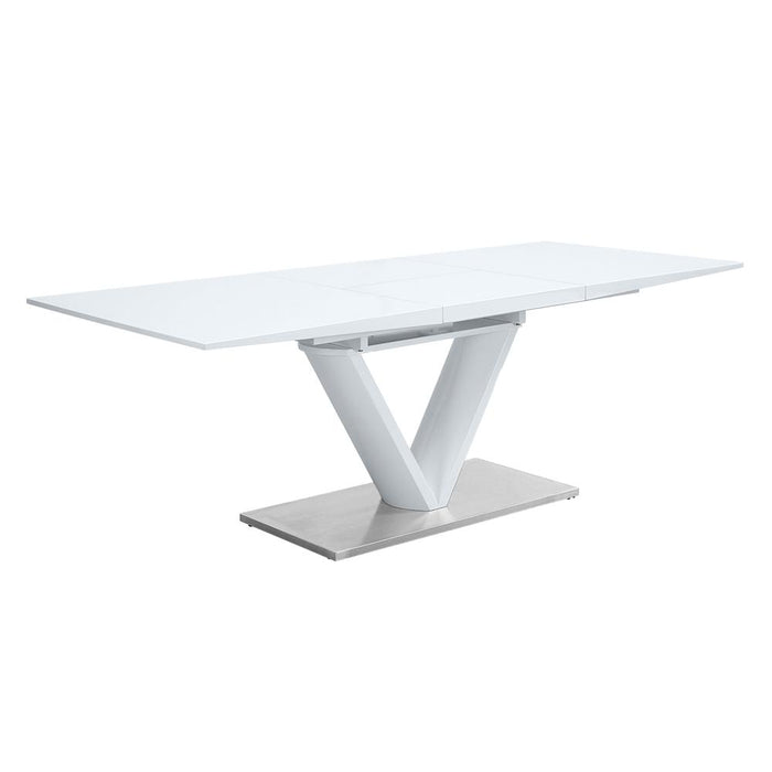 Gallegos Dining Table, White High Gloss Finish