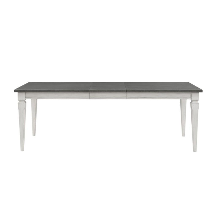 Katia Dining Table, Gray & Weathered White Finish