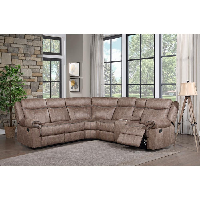 ACME Dollum Sectional Sofa , 2-Tone Chocolate Velvet