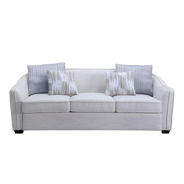 Mahler II Beige Linen Sofa w/4 Pillows