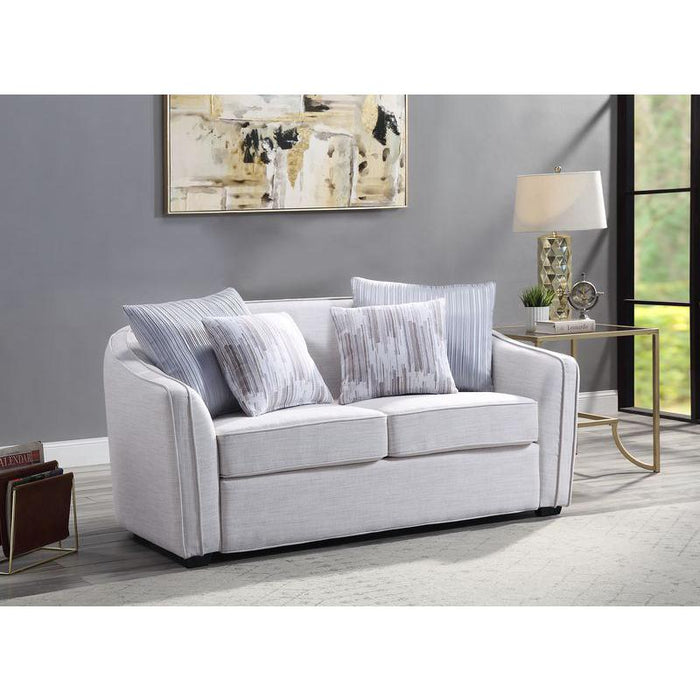 Mahler II Beige Linen Loveseat w/4 Pillows