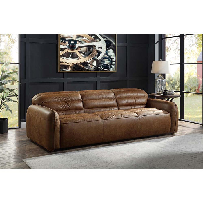 Rafer Cocoa Top Grain Leather Sofa