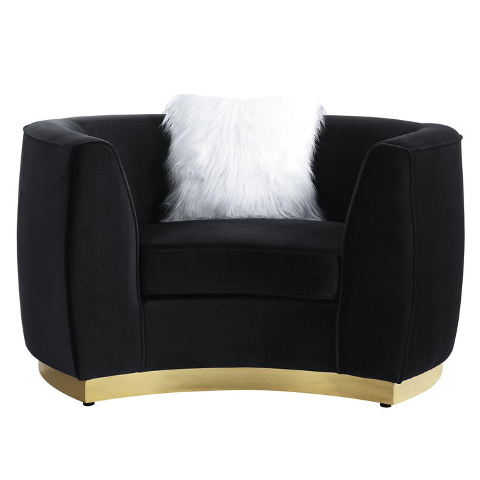 Achelle Black Velvet Chair w/pillow