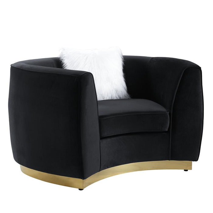 Achelle Black Velvet Chair w/pillow