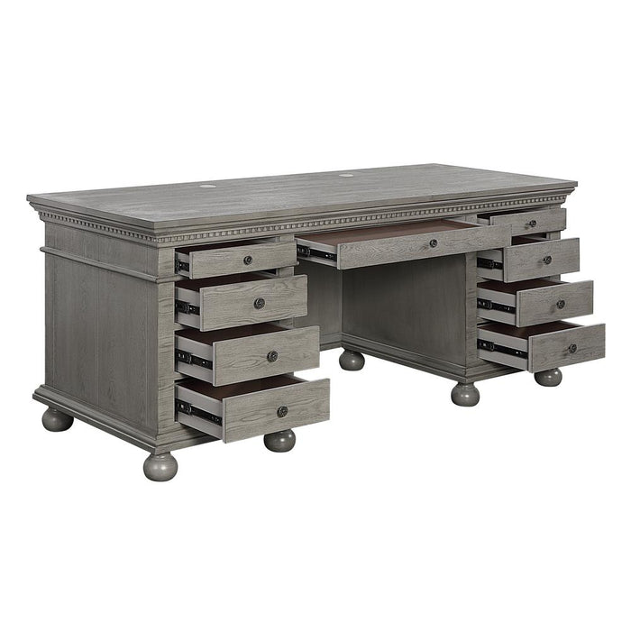 Gustave Executive Desk, Gray Oak Finish (OF00201)