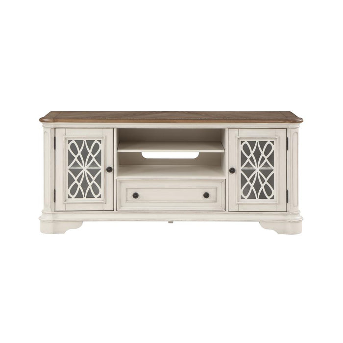 Florian 1-drawer Wooden TV Stand in Oak and Antique White