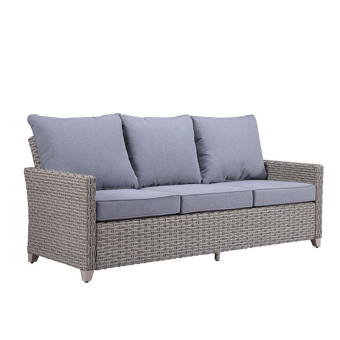 Greeley Gray Fabric & Gray Finish 4PC Pack Patio Sofa Set