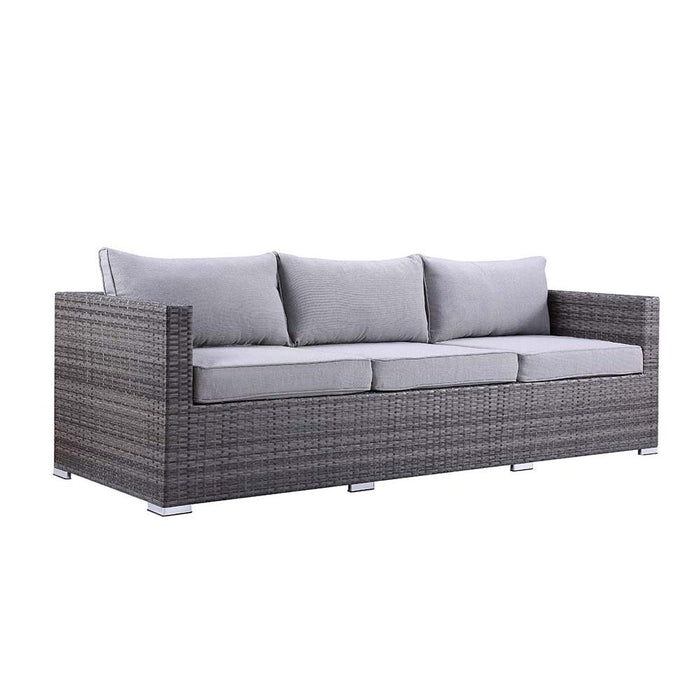 Sheffield Gray Fabric & Gray Finish 4PC Pack Patio Sofa Set