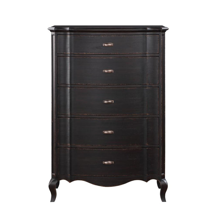 Furniture Chelmsford 5-Drawer Contemporary Wood Chest in Antique Black