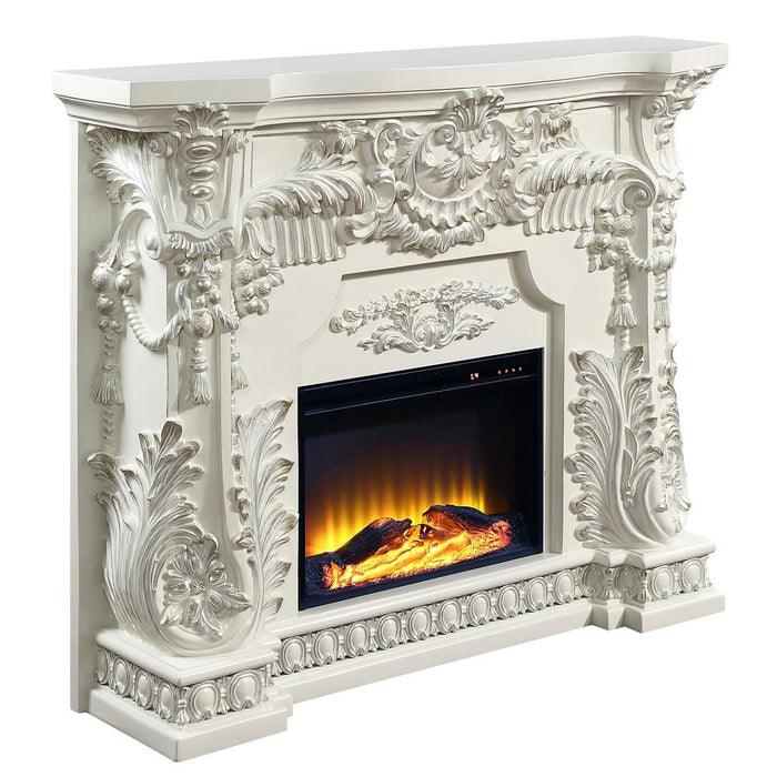 Adara Wooden LED Electric Fireplace in Antique White