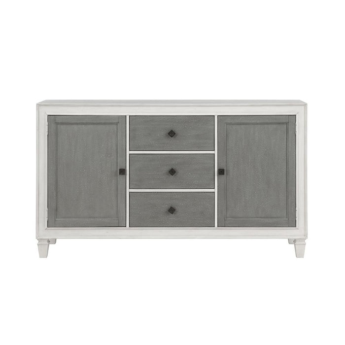 Katia Server, Gray & Weathered White Finish