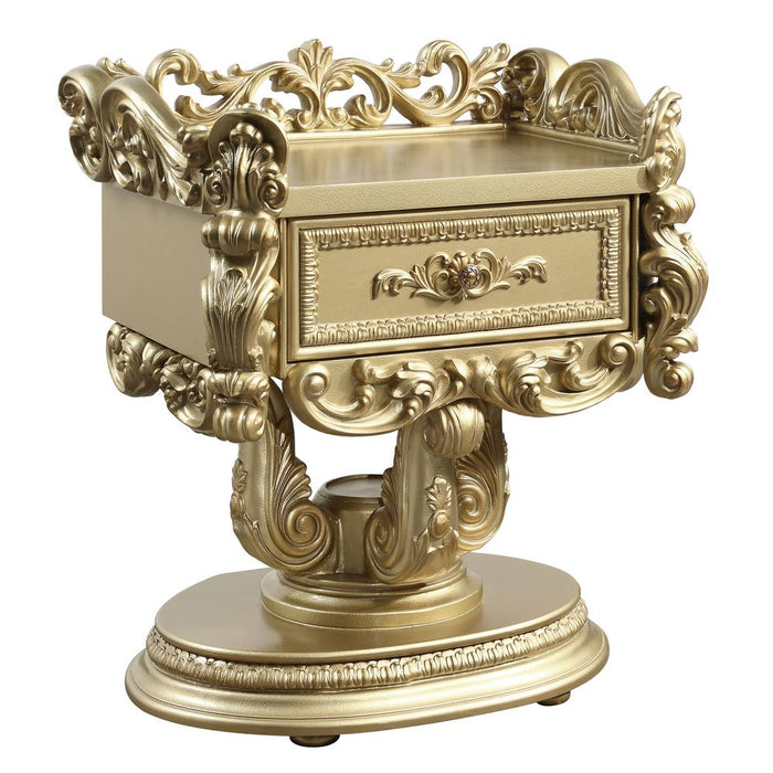 Bernadette Nightstand, Gold Finish