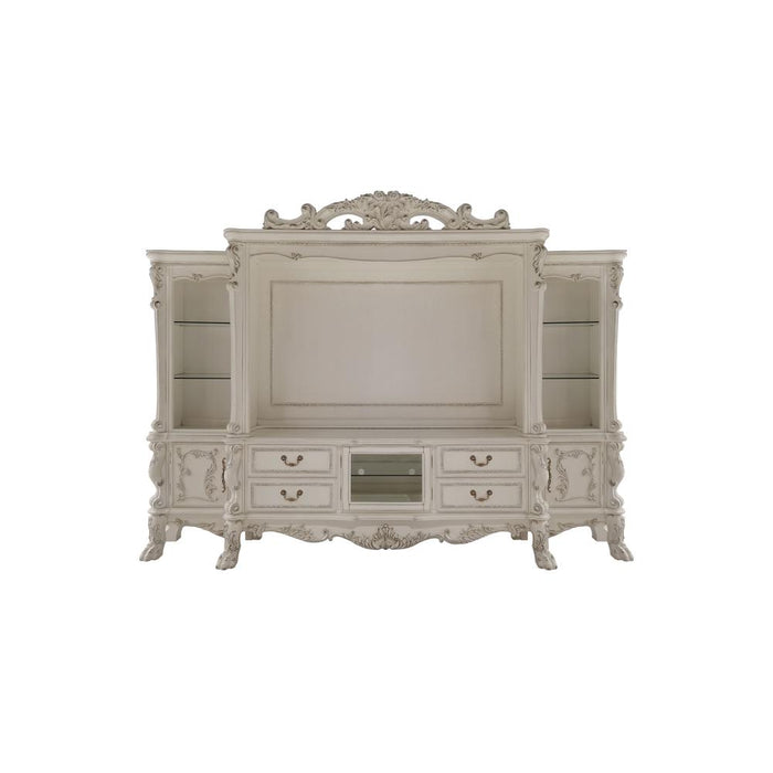 Dresden Wooden Entertainment Center in Bone White