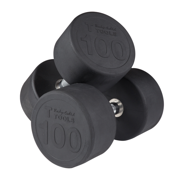 Body Solid Rubber Round Dumbell 80-100Lb Pairs