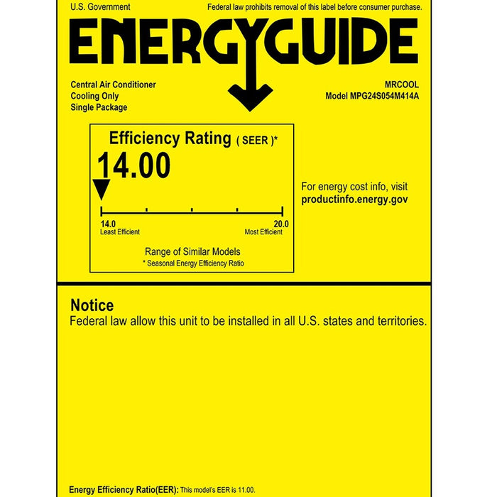MRCOOL Signature 34K BTU, 3 Ton, 14 SEER, Package Gas and Electric Air Conditioner