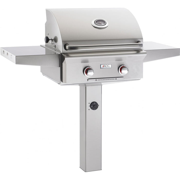 American Outdoor Grill 24” T-Series 2-Burner Natural Gas Grill on In-Ground Post