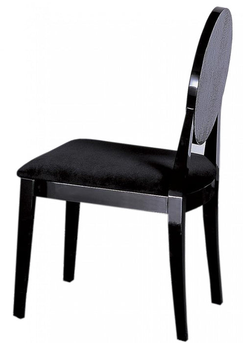 Set Of Two Black Faux Leather Solid Back Dining Chairs