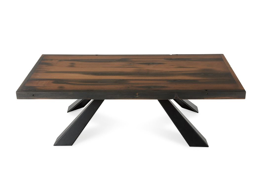 15" Ship Wood And Metal Coffee Table