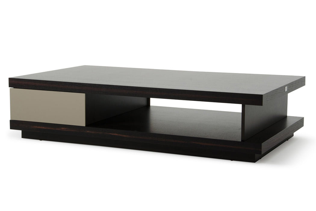 15" Oak And Grey Gloss Veneer Coffee Table