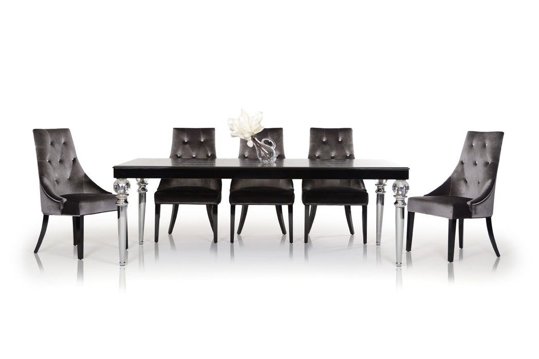 31" Black Crocodile Lacquer Dining Table