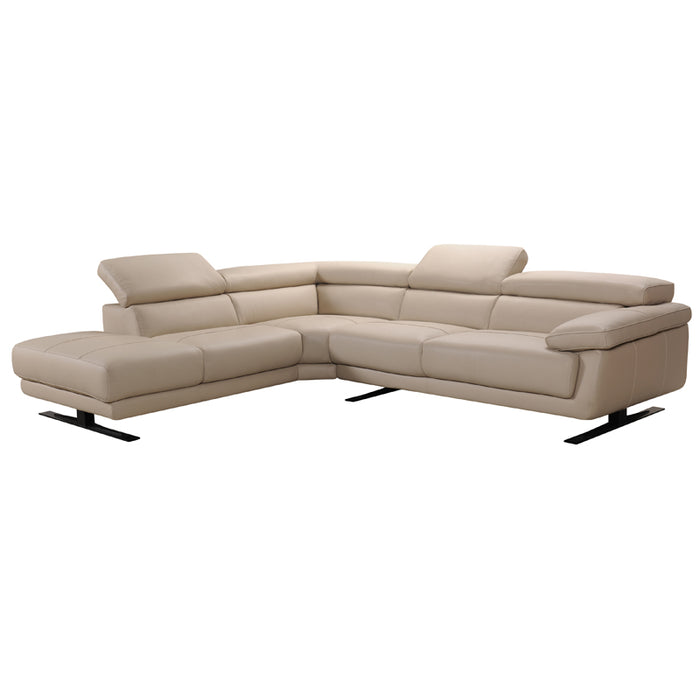 35" Taupe Leather Sectional Sofa