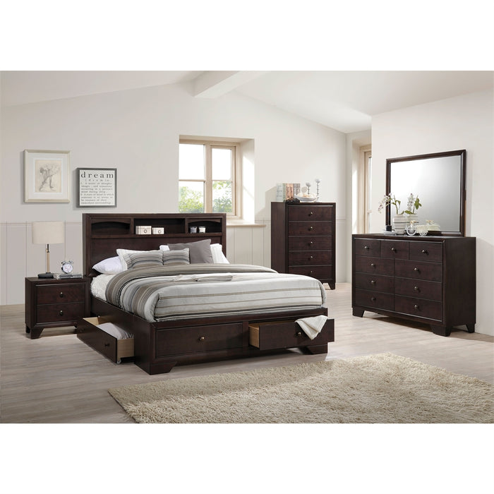 Madison II Eastern King Bed w/Storage, Espresso (1Set/3Ctn)