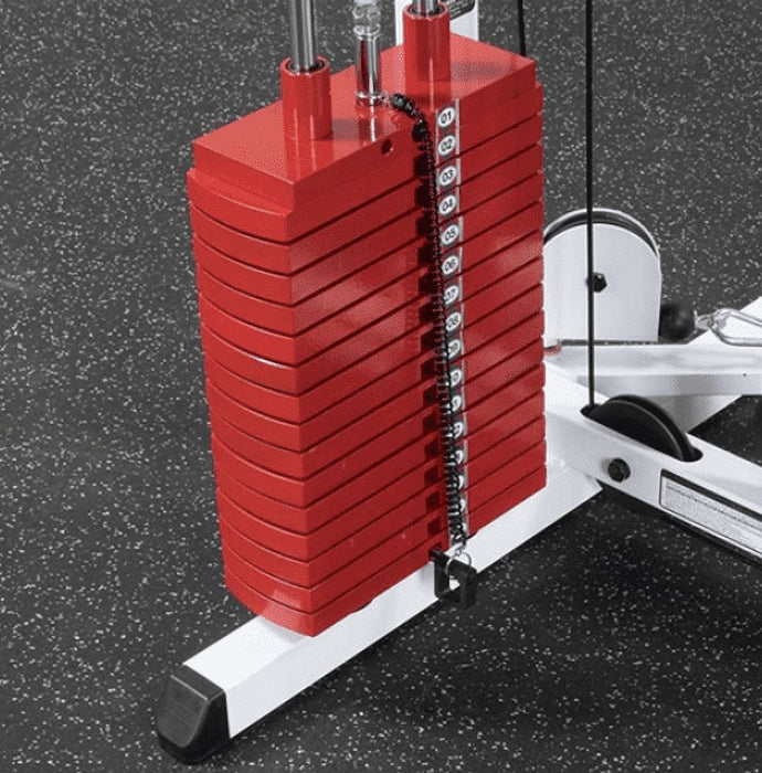 Body Solid Premium Red Steel Weight Stack 200Lbs, 20 X 10Lb Plates And Top Plate