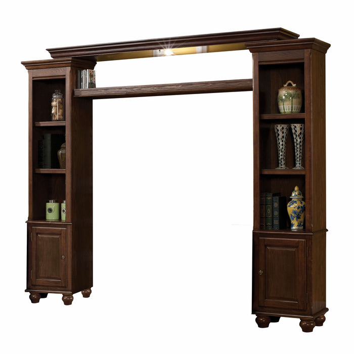 15" X 96" X 78" Walnut Wood Entertainment Center