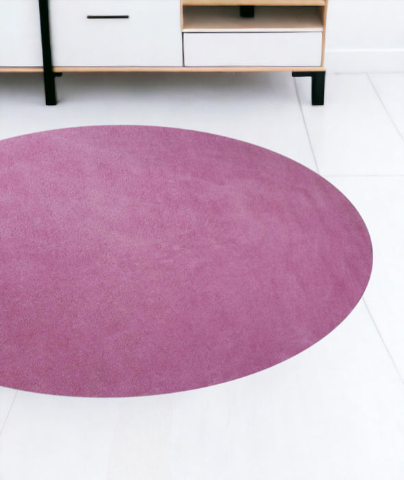 8' Hot Pink Round Indoor Shag Rug