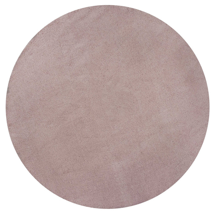 8' Round  Polyester Rose Pink Area Rug