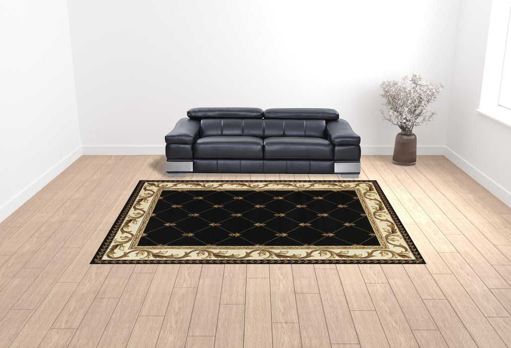 10' x 13' Brown and Black Oriental Area Rug