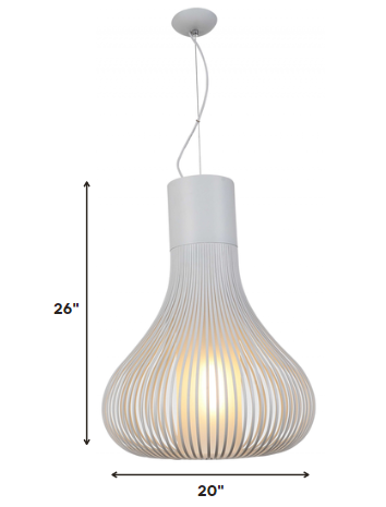 20 X 20 X 26 White Carbon Steel Pendant Lamp