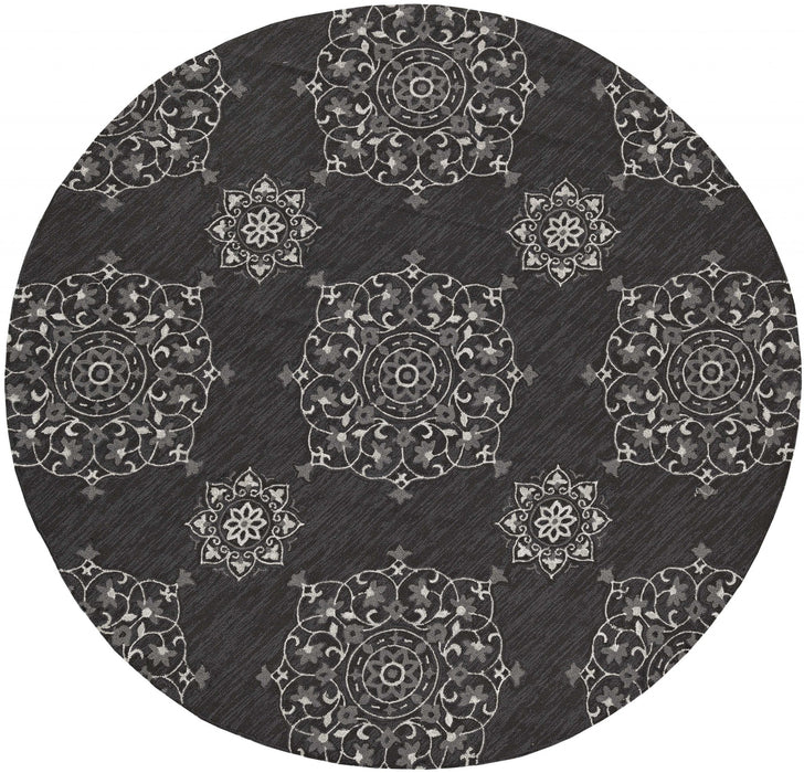 90 X 114 Charcoal Polypropylene Rug