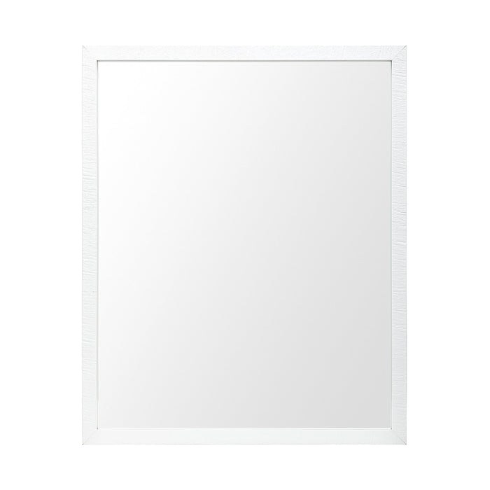 Rectangle White Accent Mirror With Crisp White Finish Frame