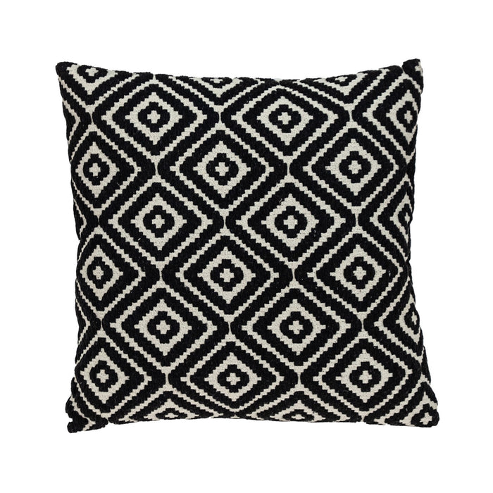 16" Ebony And Ivory Diamonds Throw Pillow