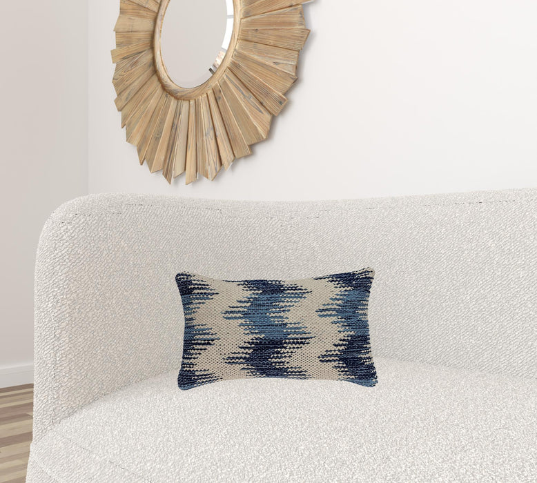 Shades Of Blue Waves Lumbar Throw Pillow