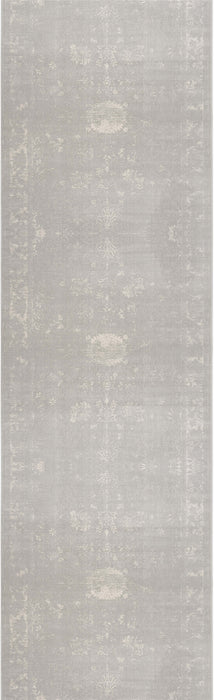 13' Runner Grey Abstract Power Loom Runner Rug