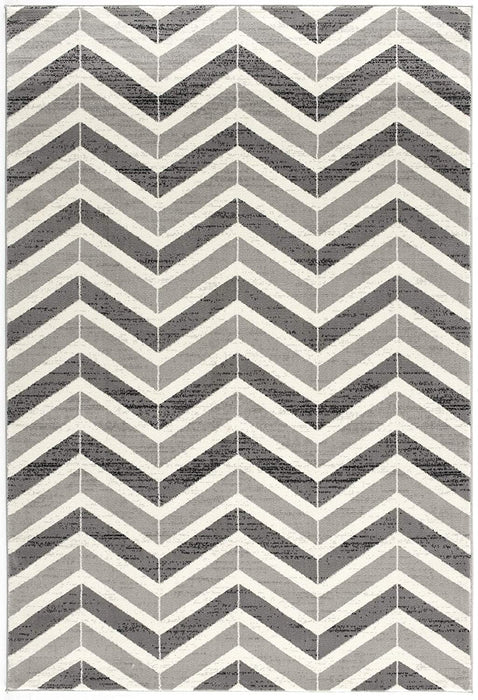 13' Runner Gray Chevron Dhurrie Runner Rug