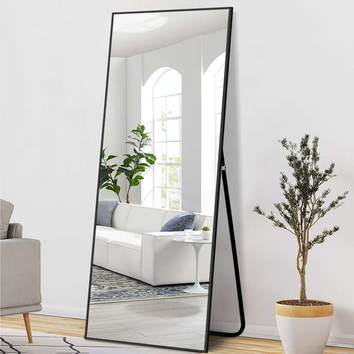 Narrow Minimal Black Wall Mirror