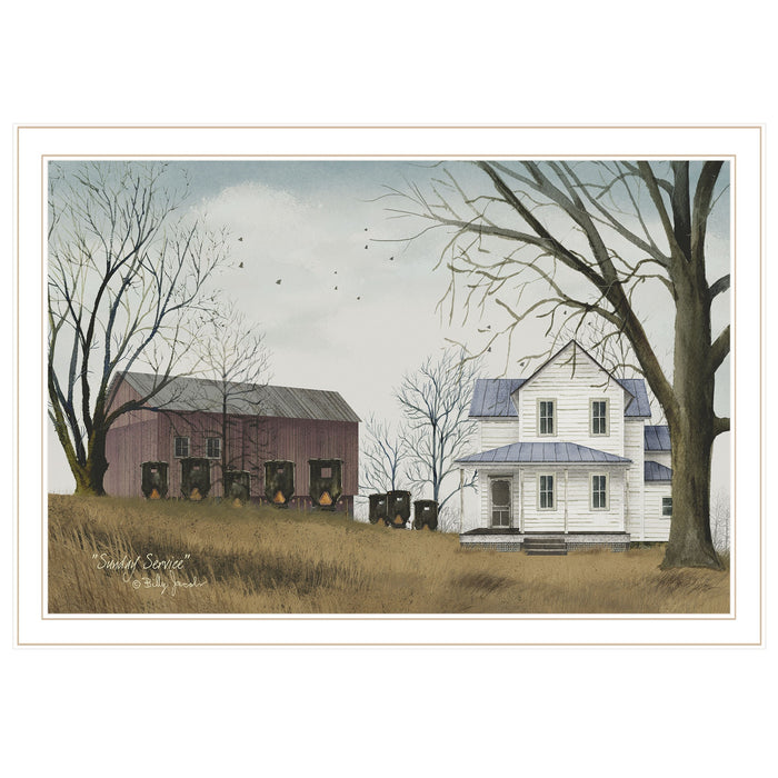 Sunday Service 3 White Framed Print Wall Art