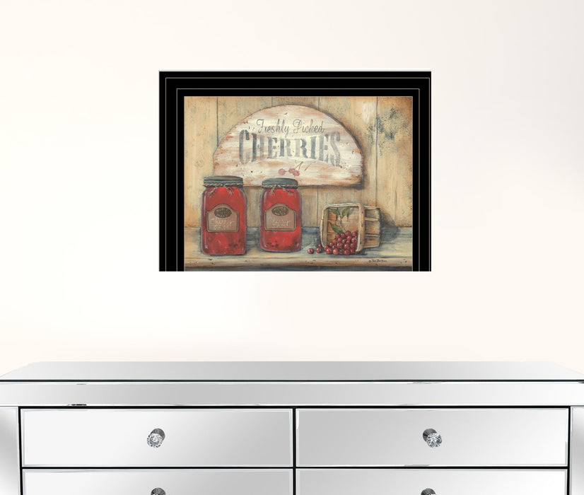 Rustic Cherry Jam Black Framed Print Wall Art