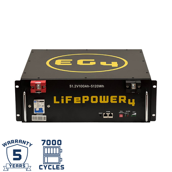 Complete Off-Grid Solar Kit 3000W 120V Output / 48VDC [15.4kWh EG4-LifePower4 Lithium Powerwall] 48VDC + 4,800 Watts of Solar PV