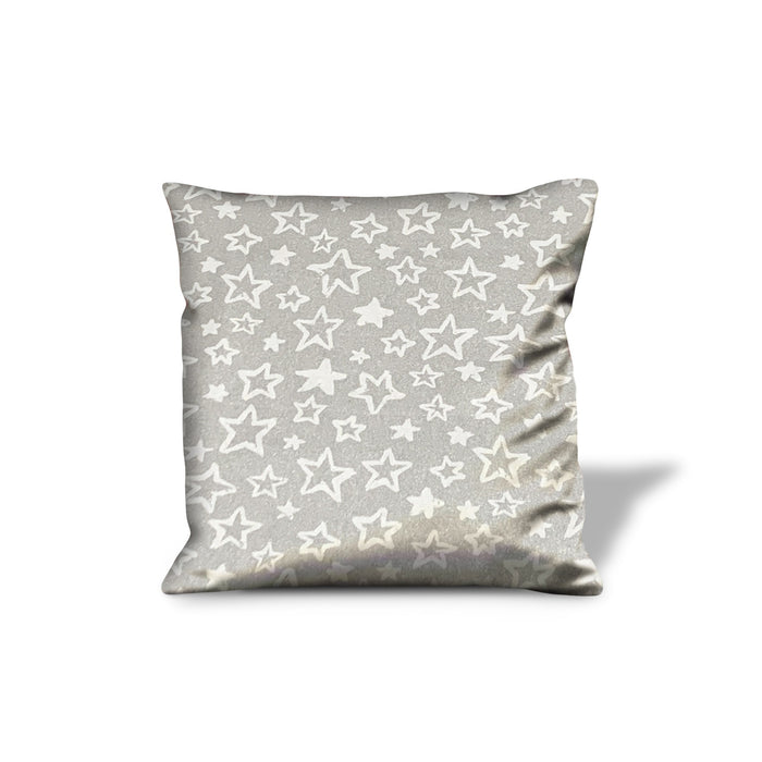 17" X 17" Silver Zippered 100% Cotton Throw Pillow Cover