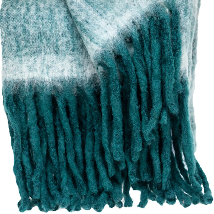 Parkland Collection Nagar Transitional Teal 52" x 67" WOVEN HANDLOOM Throw