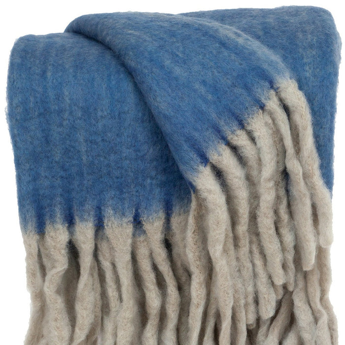 Parkland Collection Nagar Transitional Blue 52" x 67" WOVEN HANDLOOM Throw